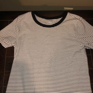black and white striped t-shirt